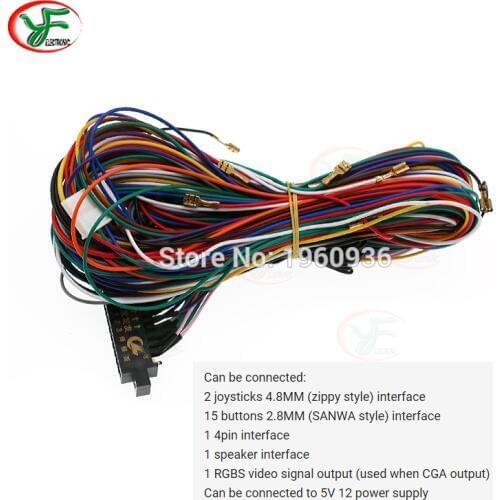 Pando box Jamma Harness with 5, 6 action button wires/56pin jamma loom for arcade game machine/cabinet accessories
