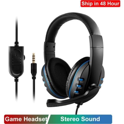 3.5mm Wired Headphones Gaming/Gamer Headset Game Earphones with Microphone Volume Control for PS4 Play Station 4 X Box One PC