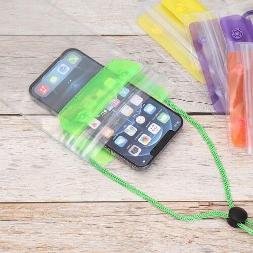 Transparent PVC Waterproof Mobile Phone Bags Dry Cover For Water Sports Diving Skiing Swimming Pool Phone Case Hanging On Neck
