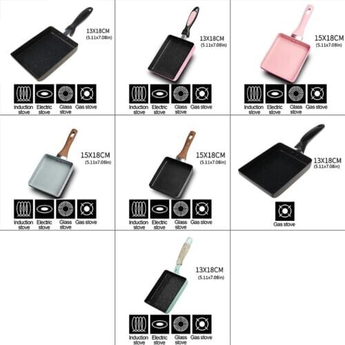 Retangular Omelette Pan Tamagoyaki Egg Pan, Nonstick Maifan Stone, Anti-Scalding Handle, Japanese Style Small Frying Pan Suitabl
