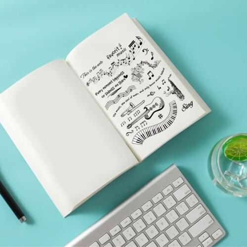 14x18CM piano Music notes transparent seal clear stamps silicone seal roller stamps DIY scrapbook album / card production