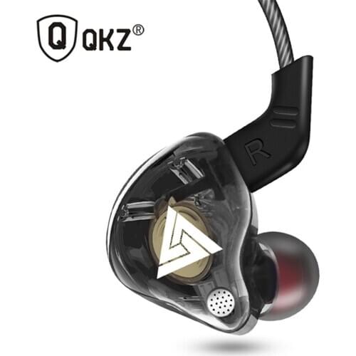 QKZ AK6 Sport Earphones Copper Driver HiFi 3.5mm Wired In Ear Earphone For Running With Microphone Headset music Earbuds