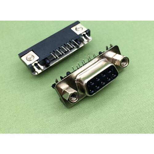 5pcs Ultra-thin DB head DR-9 core female SMT patch socket double row DB9 ultra-thin connector patch