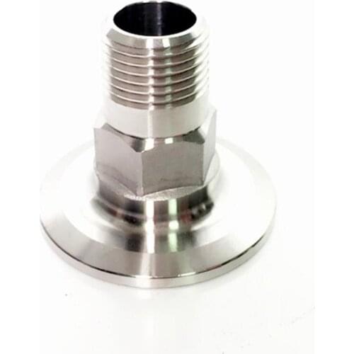1" BSPT Male x 1.5" Tri Clamp Hex SUS 304 Stainless Steel Sanitary Coupler Fitting Homebrew Beer