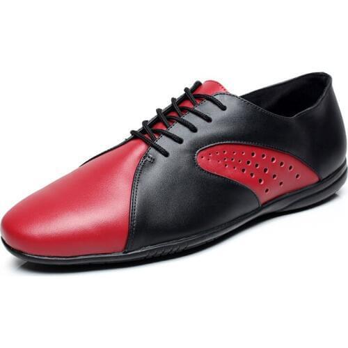 Professional Dancing Shoes Adult Sports Brand Men Modern Genuine Leather Latin shoes Leather Soles Durable Social Sneakers 9020