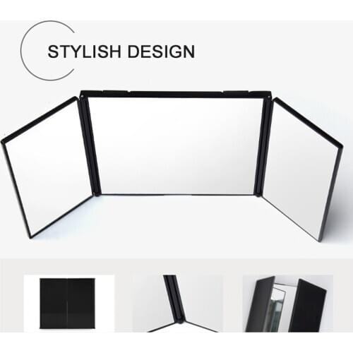 For Car Interior Portable Car Makeup Mirror Auto Sun-Shading Visor Mirrors Universal Tri-Fold Car-styling Cosmetic Mirror