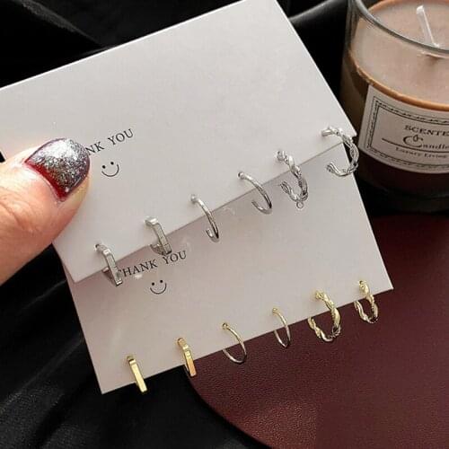 Vintage Geometric Gold Metal Earrings Set For Women Punk Summer Earrings 2021 Trend Set of Earrings Jewelry