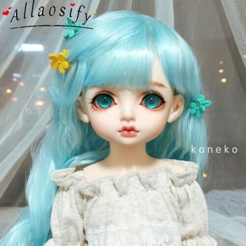 Allaosify Bjd Hair Fair Size 1/3 1/4 1/6 1/8 BJD Wigs High Temperature Fiber Free Shipping For Dolls