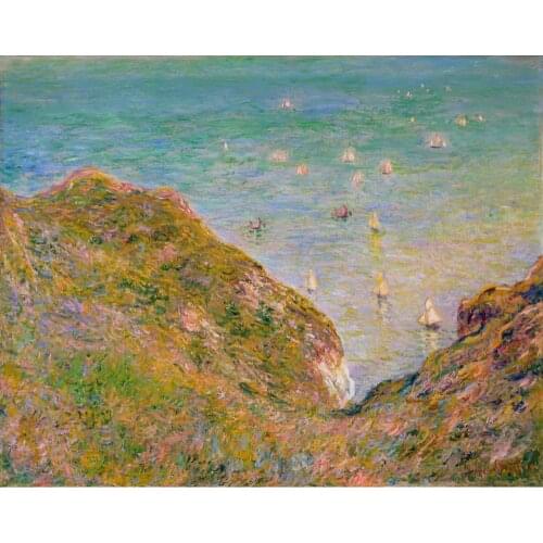 High quality Claude Monet paintings for sale View from the Cliff at Pourville, Bright Weather Canvas art hand-painted