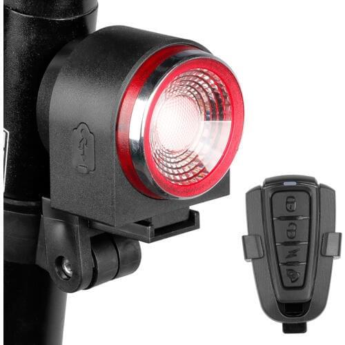 Bicycle Taillight Rear Lamp Braking Light Burglary Alarm Remote Wireless Control USB Charge LED Lantern Bike Finder Horn