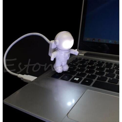 1PC Fantasy Astronaut USB Powered Mini LED White Night Light Bulb for Laptop PC Reading Gift Lights