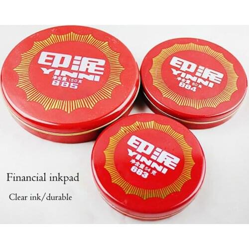 1Pc Red Round Inkpad Portable Office Accounting Tin Box Ink Pad, DIY Scrapbooking Calligraphy Inkpad Stamp Sealing Decoration
