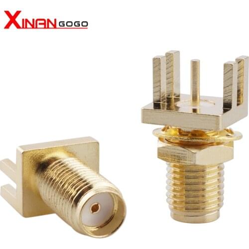 10pcs SMA Female Jack Adapter Solder Edge PCB Board RF Copper Connector SMA-KE Plug Socket
