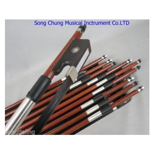 2pcs professional brazilwood 4/4 student cello bow,ebony frog/black Horsehair