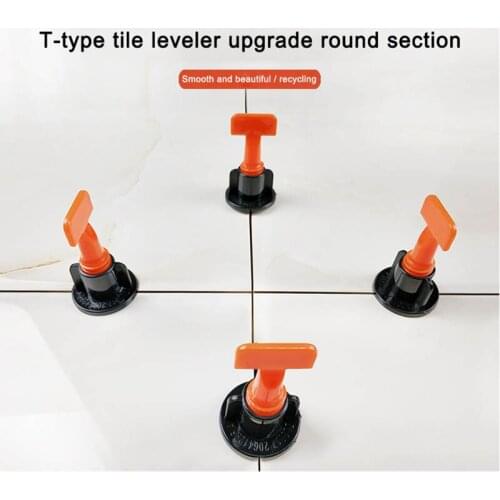 50 Pcs Flat Ceramic Floor Wall Construction Tools Reusable Tile Leveling System Kit PVC Floor Tool