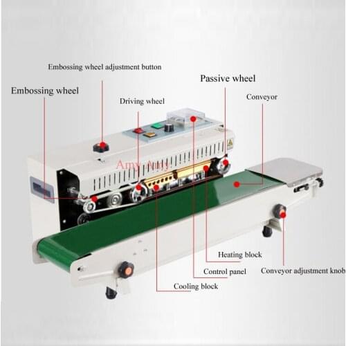 Commercial Horizontal Continuous Sealing Machine Plastic Bag Package Machine Automatic Sealer 500W