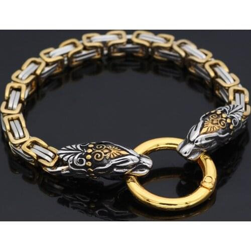 Stainless Steel Viking Mens Faucet Bracelet New High-Grade Titanium Steel Temperament European American Trendy Bracelet Jewelry