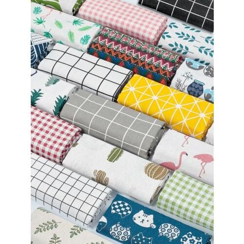 Sofa Cover Fabric Cotton Linen Tablecloth Background Cloth Hanging Curtain Anime Plant Printed Cartoon Brocade Sewing DIY Plaid