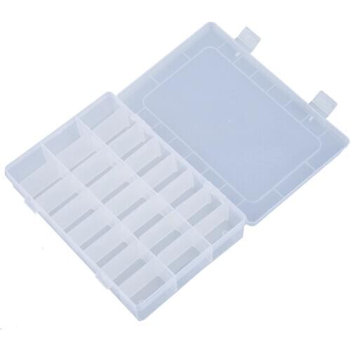 Clear White Plastic 24 Slots Electronic Components Storage Case Organizer