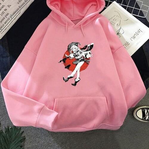 Harajuku Cartoon Genshin Impact Kawaii Yan Fei Women Hoodies Cool Anime Red Graphic Fashion Winter Casual Oversized Sweatshirts