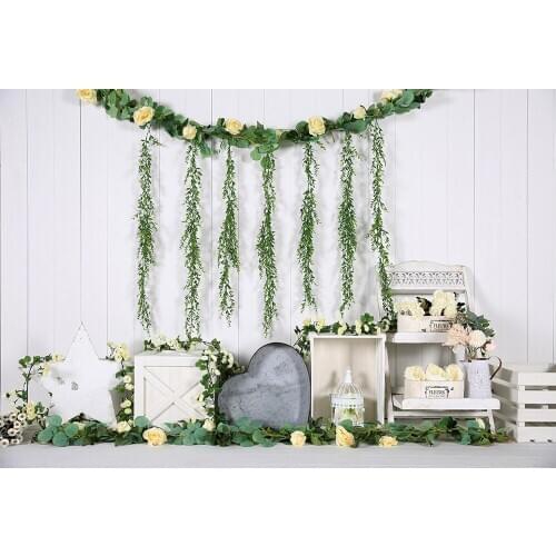 HUAYI Photography Backdrop Flowers Floral boxes Photo Background Newborns Child 1st Birthday Cake Smash Studio Photocall W-4342