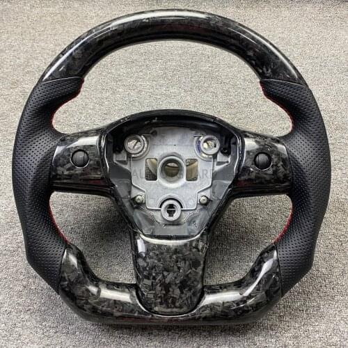 Private Custome Forge Carbon Fiber Steering Wheel For Tesla Model 3 2017 2018 2019 2020 2021