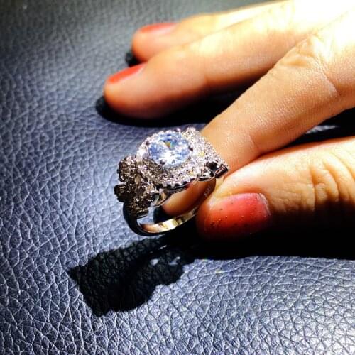 Natural Moissanite Plata Jewelry Rings Men for Women Flower Party Weeding Anniversary Engagement Gifts Fine Jewelry