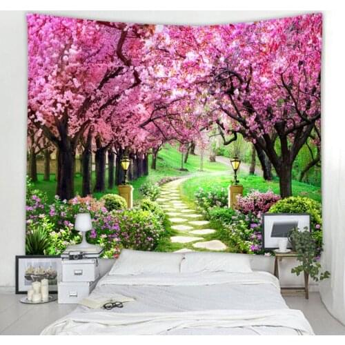 Beautiful pink flower tapestry printed Large wall hanging boho hippie wall hanging tapestry psychedelic tapestries home decor