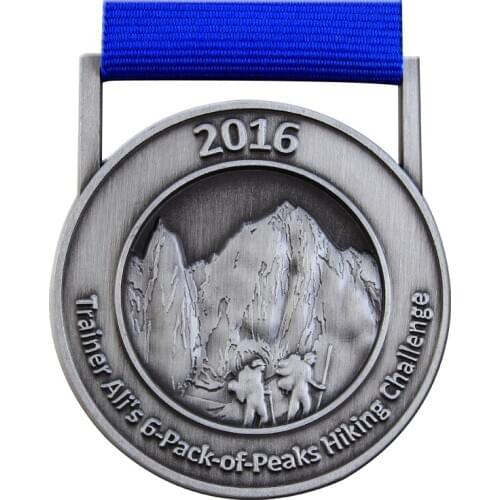 Medals custom antique silver medals cheap OEM mountaineering competition medals high quality custom you own LOGO medals