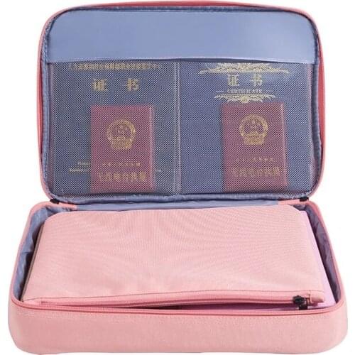 Multi-Layer Document Storage Bag Certificate File Organizer Case Home Travel Portable Passport Briefcase Tickets Storage Case