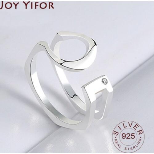Trendy Bijoux Women 925 Sterling Silver Ring Jewelry for Double"X" Cross Statement Ring Bague anillos Silver Fine Jewelry