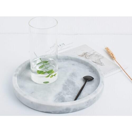 Marble round fine wine ware tableware tray for home decoration