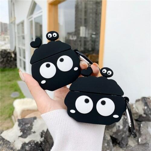 Christmas Spirited Away Briquettes 3D soft Silicone Case Box for Airpods 1 2 Pro Protective Bluetooth Wireless Earphone Cover