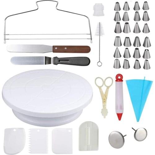 With Numbered 39-piece Cake Turntable Decorating Mouth Set Cream Spatula Silicone Decorating Pen Kit