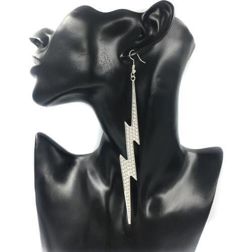 New geometric simple earrings super long lightning style earrings