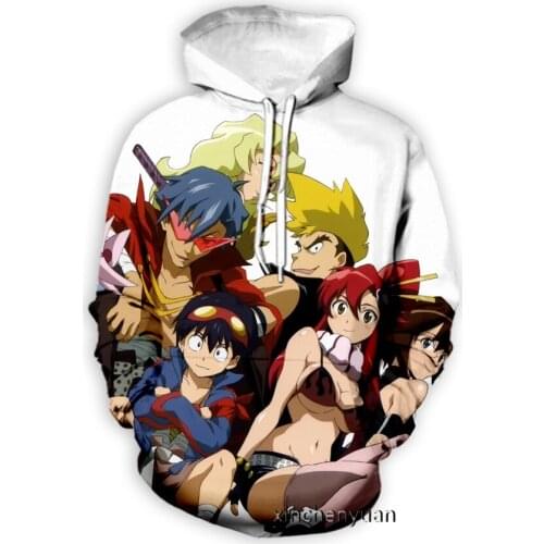 Xinchenyuan New Men/Women 3D Printed Hoodie Tengen Toppa Gurren-Lagann Fashion Sweatshirt Hoodies Men Sport Pullover Tops A34