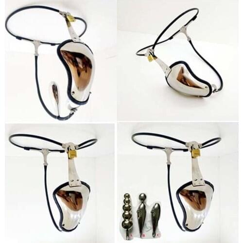 New Adjustable Stainless Steel Invisible Male Chastity Belt Shield Bird Cage Hole Plug Pants Fetish BDSM Sex Toys for Men