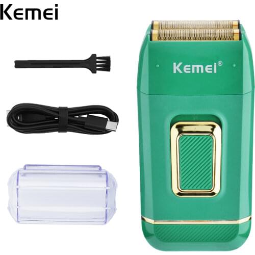Kemei Powerful Rechargeable Shaver for Men Waterproof Electric Shaver Beard Shaving Machine Bald Head Electric Razor Battery 50G