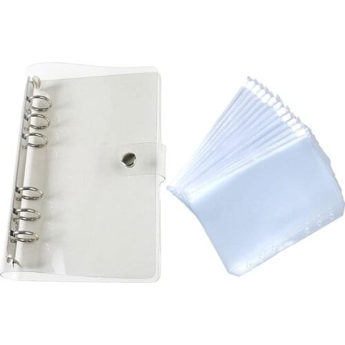 Transparent PVC Notebook Cover A5 A6 Loose Leaf Budget Binder Cover Organizer Diary Office Stationery Supplies
