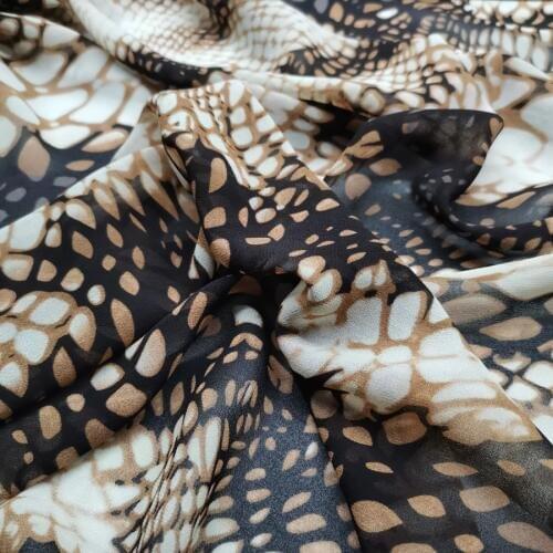 Big Sale Fashion Snake Skin Printing Dress Fabric Trousers Shirt Chiffon DIY Material