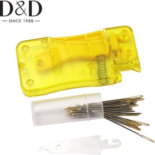 Sewing Tool Hand Needle Threader with 31pcs Embroidery Needles Eye Needle for DIY Needlework Threader Insertion Accessories