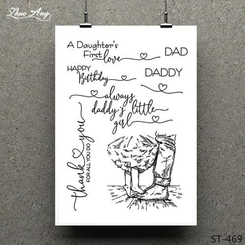 Love of Dad and Daughter Clear Stamp for Scrapbooking Rubber Stamp Seal Paper Craft Clear Stamps Card Making
