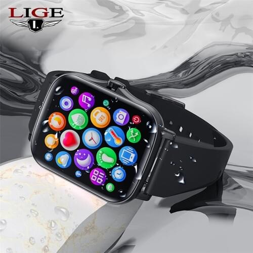 LIGE New 1.69Inch Sport Smart Watch Men Women IP67 Custom Dial Heart Rate Fitness Tracker Smartwatch wristwatch For Xiaomi phone