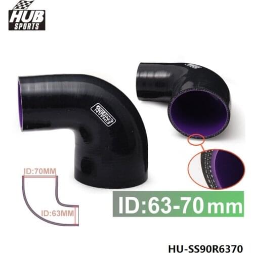 2.5"-2.75" 63mm-70mm Silicone reducer Hose Coupler Piping 90 Degree 4-Ply Black For Toyota verso 2011 HU-SS90R6370