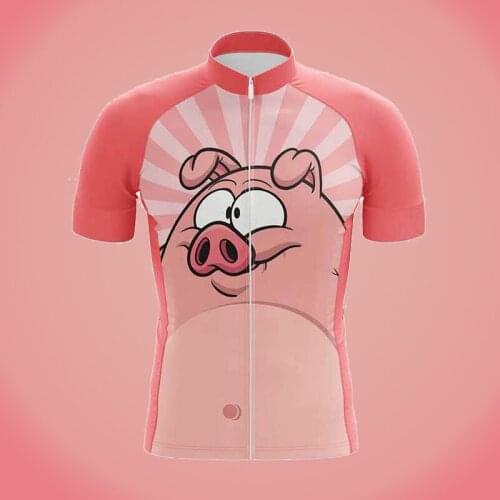 SPTGRVO 2022 Funny Mens Cycling Jersey Pink Pig Short Sleeve Bike Clothes Woman Bicycle Cycle Clothes Tops Ropa Bicicleta Hombre