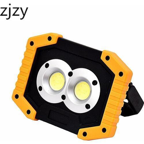 LED Work Light Rechargeable with USB Port 2X COB Light 20W 1000 Lumen Portable Lighting with Stand for BBQ Camping Fishing Light