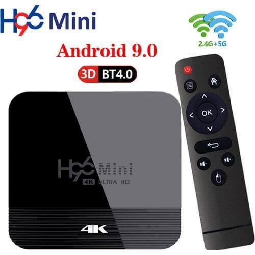 20PCS/LOT H96 Mini H8 Android 9.0 TV Box RK3228A Smart TV Box 2.4G/5G Wifi BT4.0 4K Google Player Netflix Youtube 3D Media