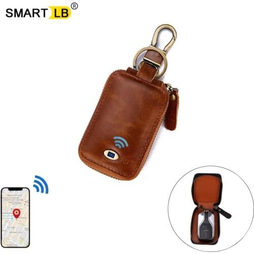 Smart Bluetooth Genuine Leather Wallet Keys Organizer Men Car Holders Smart Housekeeper Keychain Men