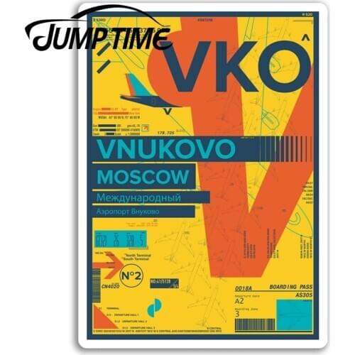 Jump Time for Vnukovo Airport Vinyl Stickers Moscow Russia Travel Sticker Decal Rear Windshield Waterproof Car Accessories