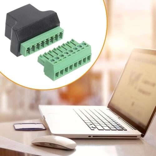 Screw Terminal Converter Plug Play Easy Insert Export Carry RJ45 Female to 8 Pin Ethernet Cables Extender Adapter